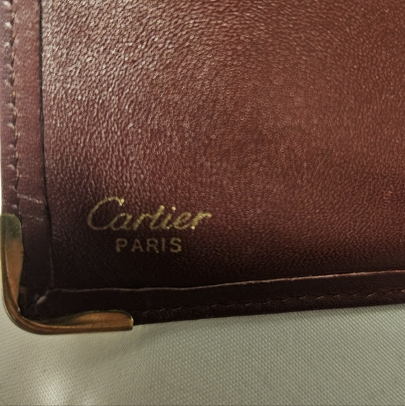 Cartier vintage burgundy bitfold leather wallet - Picture 5 of 7